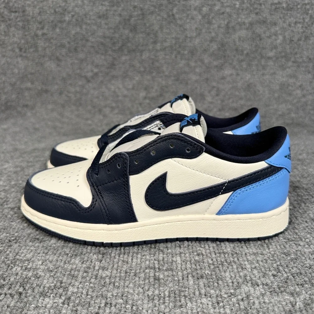 Nike Kids Youth 4 Air Jordan 1 Low OG Obsidian Shoes Sneakers Blue White Black